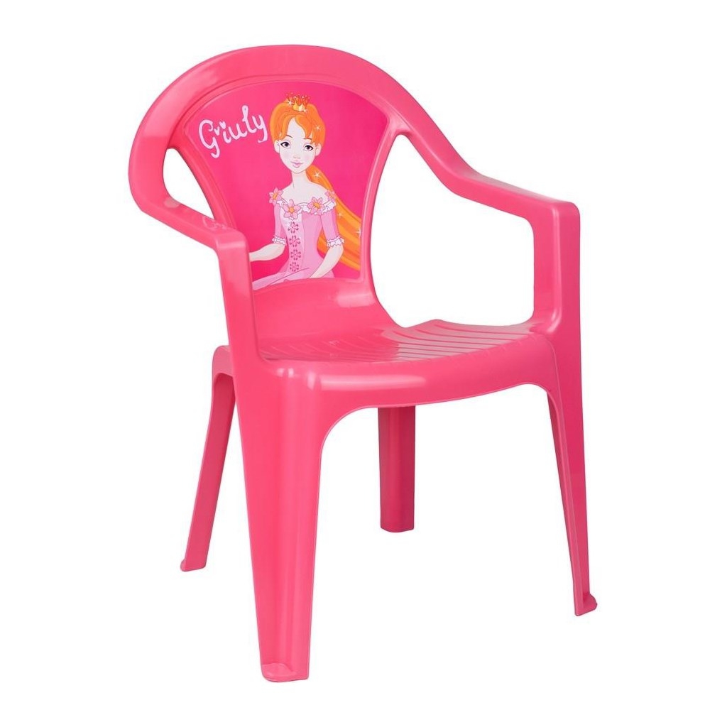Dětská židlička růžová s obrázkem PINK
